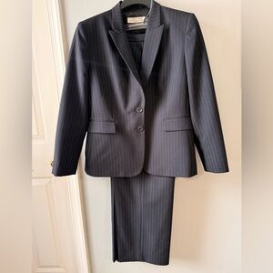 Tahari Petite Classic Black Pinstripe Women’s Suit